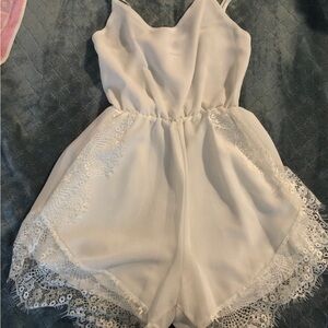 Elegant White Lace Romper